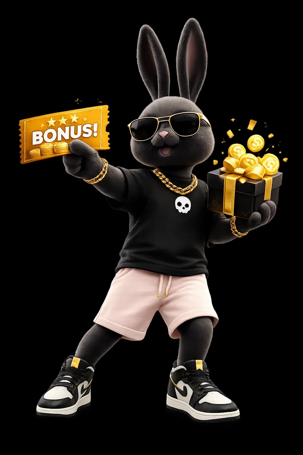 Spindrift mascot holding a bonus ticket