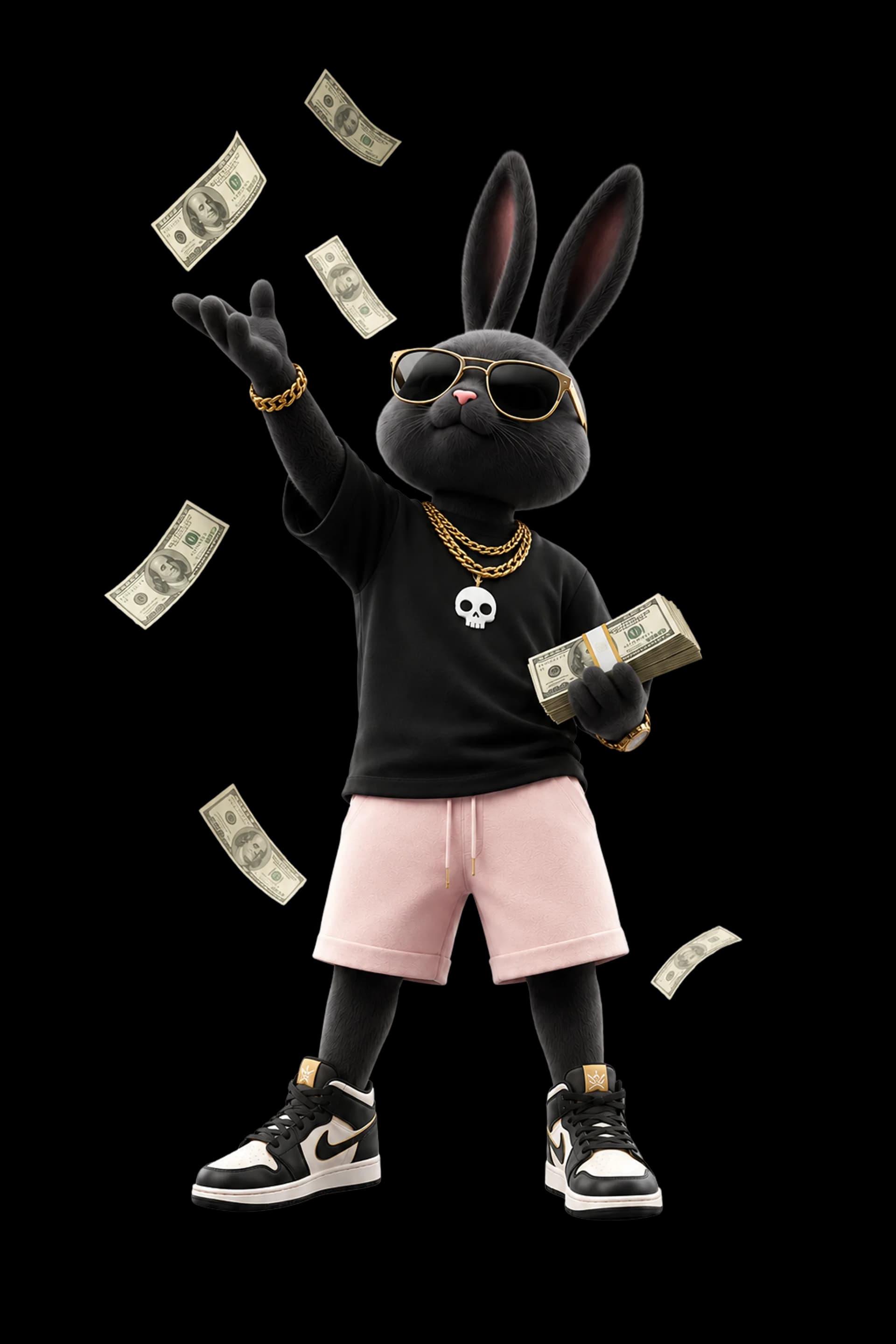 Spindrift mascot tossing cash