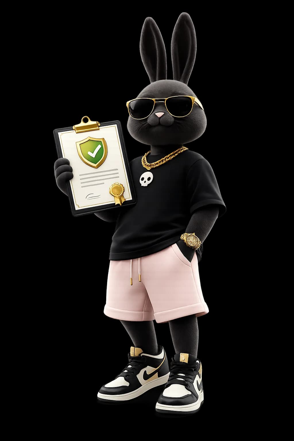 Spindrift mascot holding a licence document